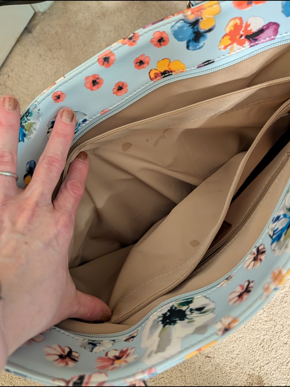 Nine West Pastel Blue Floral Tote - Picture 10 of 10
